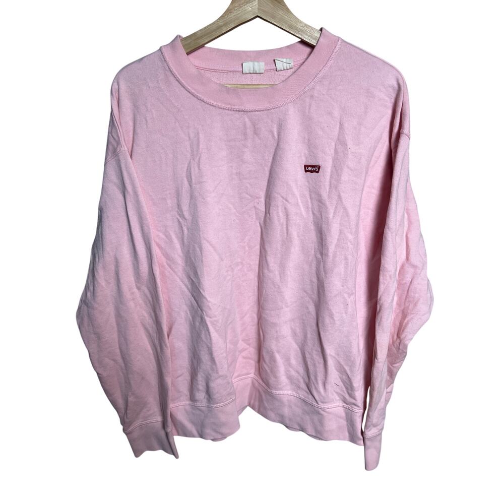 Levis Sweater Pink Pullover Casual Stretch Logo XL